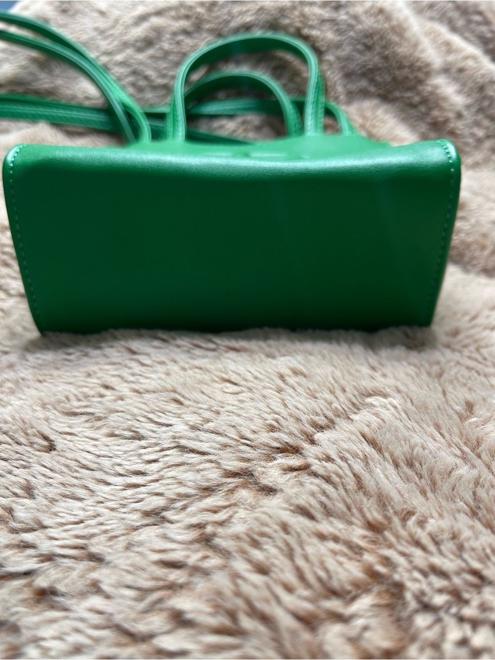 Telfar Mini Tote in Bright Green with Raised Logo - Picture 4 of 8